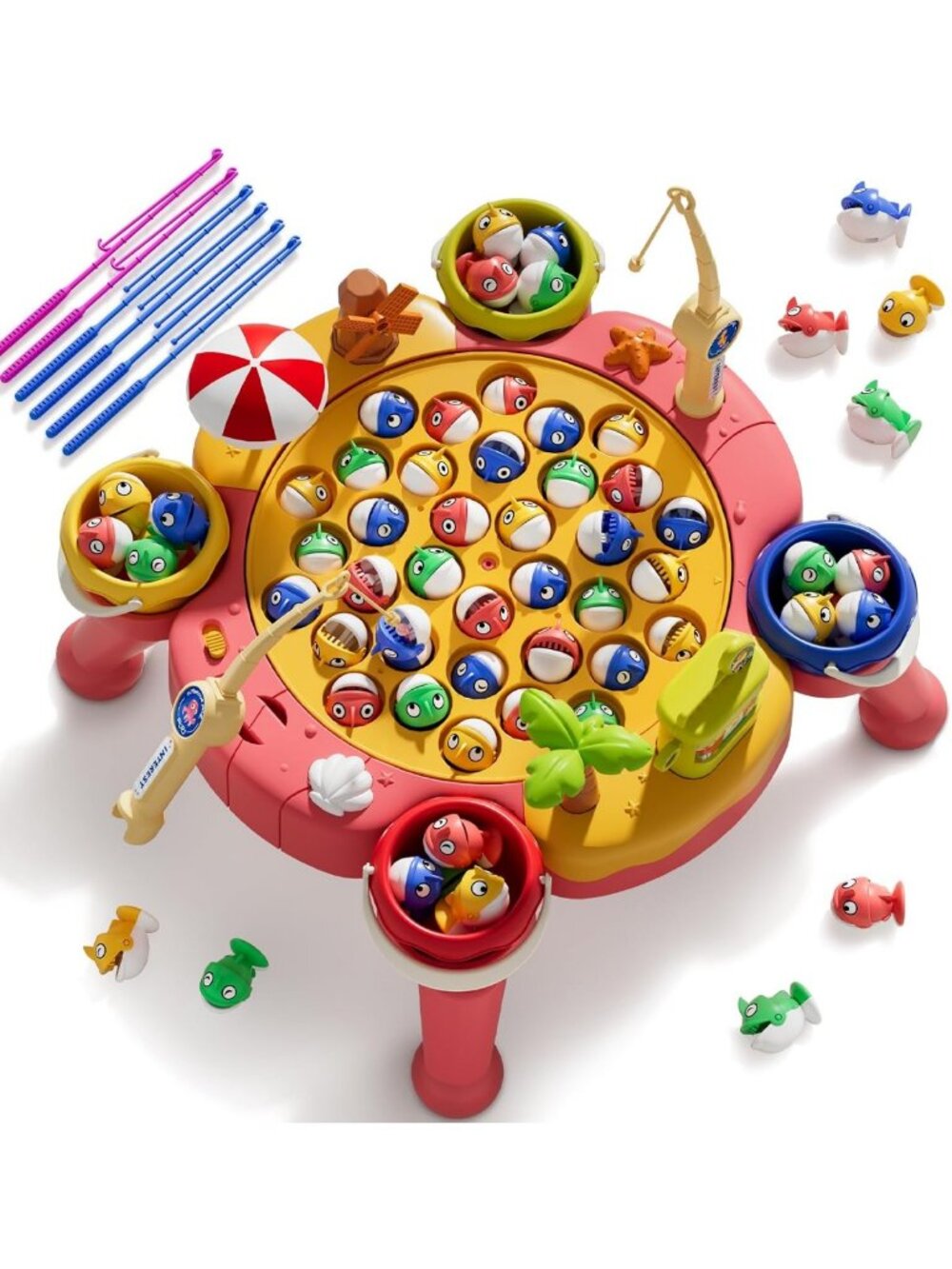 Magnetic Fishing Game for Toddlers 3-5 | 70 PCS with Sound & 360° Rotation